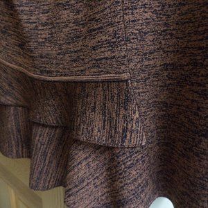 Exclusively MISOOK Skirt with a Flare~Bronze + Black Heathered ~Pleat Accents~2X